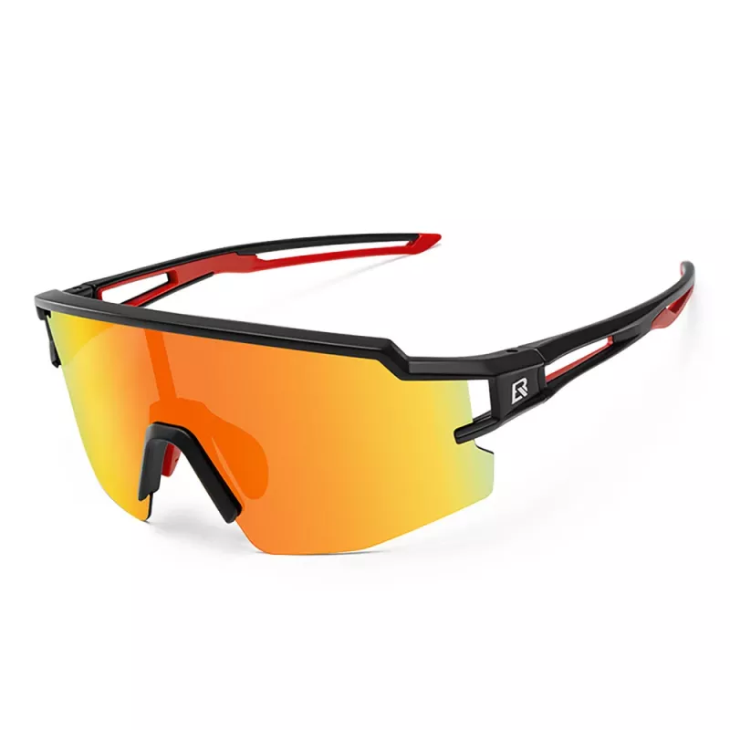 ROCKBROS Kinder-Fahrradbrille, polarisiert, UV400-Schutz, schwarzer Rahmen, graue Gläser