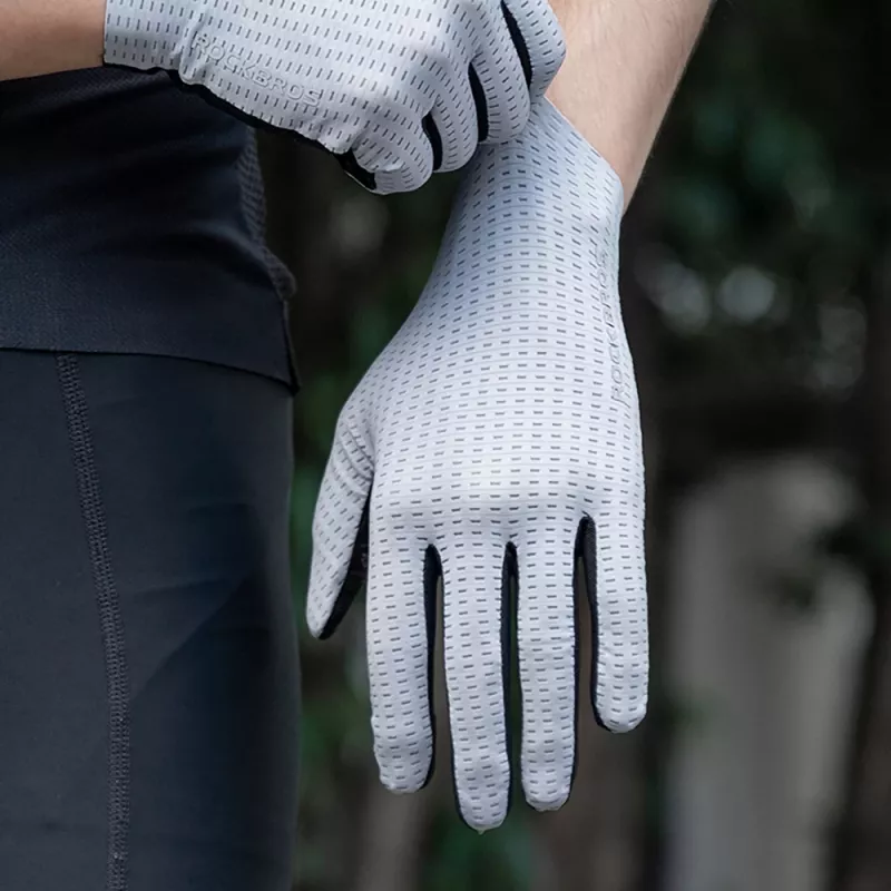 ROCKBROS Fahrradhandschuhe Vollfinger Atmungsaktiv Größe XL Grau