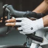 ROCKBROS Fahrradhandschuhe für Rennrad, halbe Finger, Größe L, Weiß Schwarz