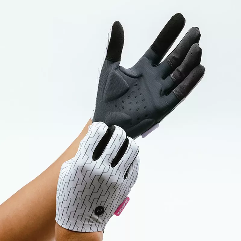 ROCKBROS Full-Finger Fahrradhandschuhe Frühling/Sommer Größe M Weiß-Schwarz