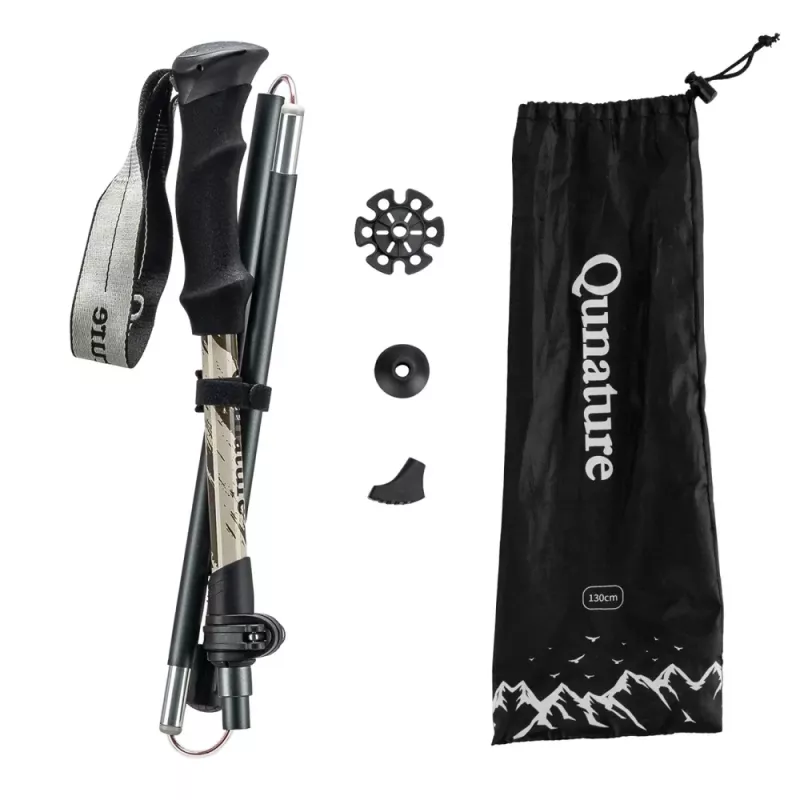 Qunature Nordic Walking Stock Aluminium 110-130 cm 1 Stück - Braun