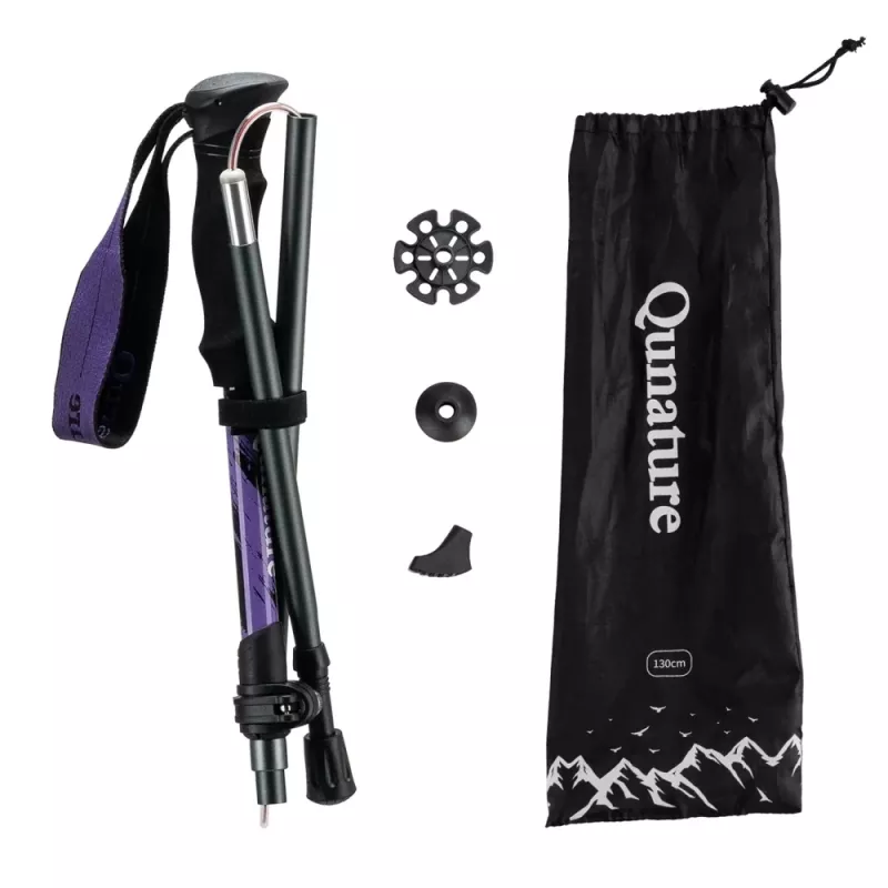 Qunature Nordic-Walking-Stock Aluminium 110-130 cm 1 Stück - Lila