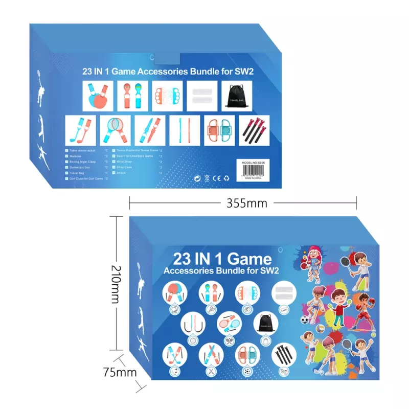 HURTEL Family Accessories Kit 23 in 1 für Nintendo Switch 2 - Orange und Blau Set