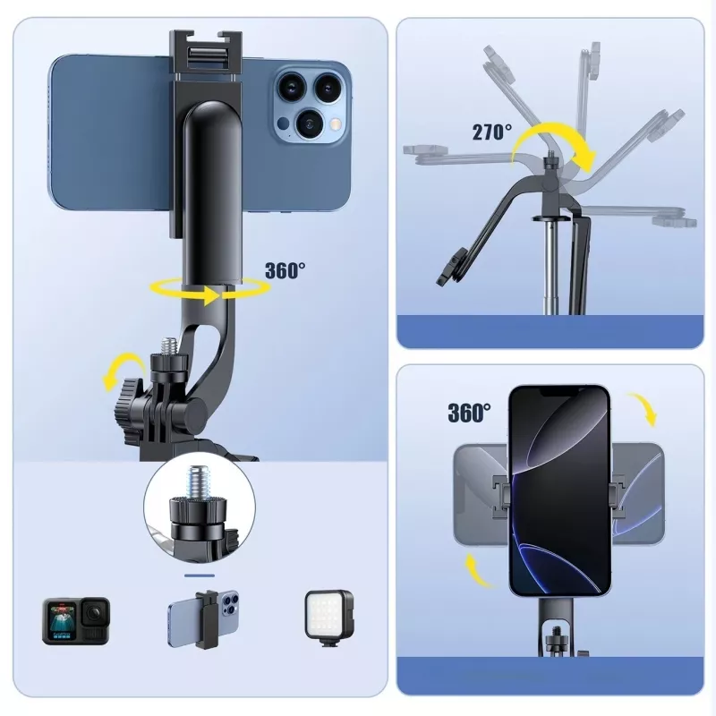 Selfie Stick Wozinsky WC1Y70S Teleskop-Stativ 1,7 m mit Handyhalter - Schwarz