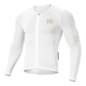 ROCKBROS Diamond YDCX008 Langarm-Radtrikot Größe L Weiß