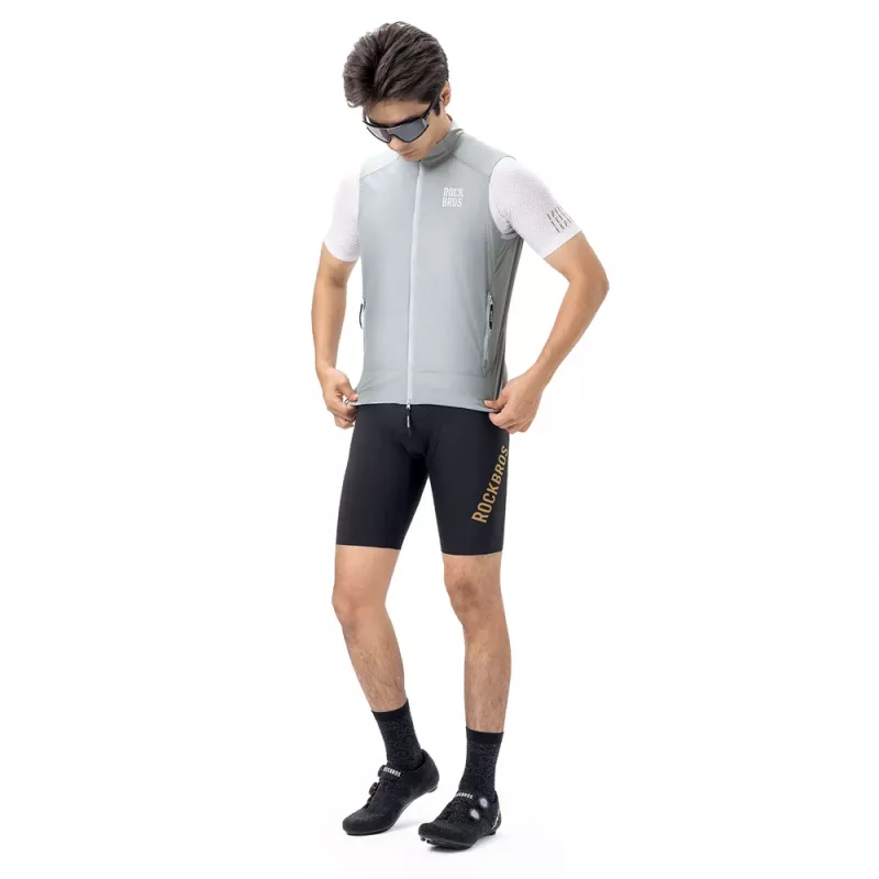 ROCKBROS Winddichte Fahrradweste YDMJ003 Frühling/Herbst Größe L - Weiß-Grau