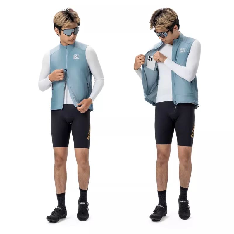 ROCKBROS Winddichte Fahrradweste YDMJ003 Frühling/Herbst XXL Blau