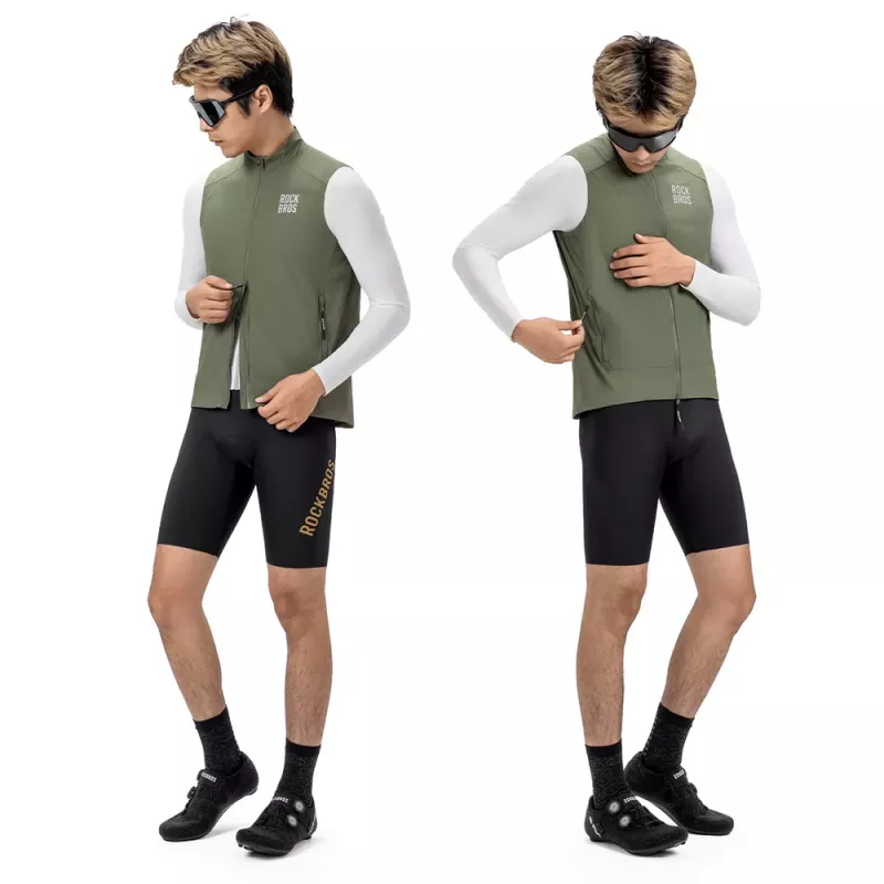 ROCKBROS YDMJ003 Winddichte Fahrradweste Frühjahr/Herbst Größe M Grün