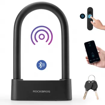 Rockbros SMART Fingerprint & Bluetooth Fahrradkabelschloss 100 cm Schwarz