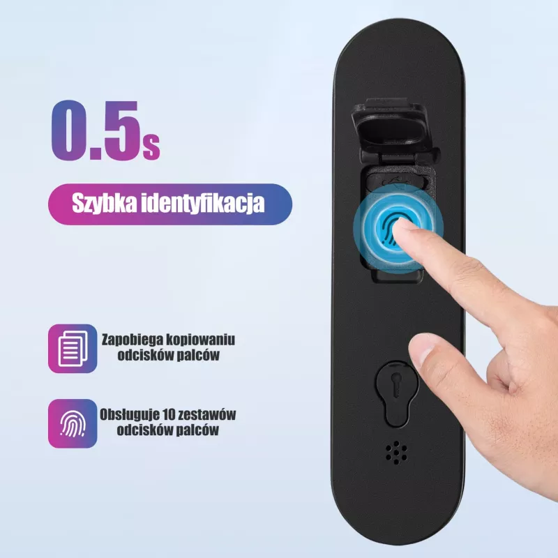 Rockbros SMART Fingerprint & Bluetooth Fahrradkabelschloss 100 cm Schwarz