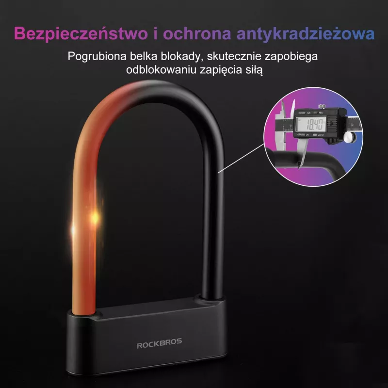 Rockbros SMART Fingerprint & Bluetooth Fahrradkabelschloss 100 cm Schwarz