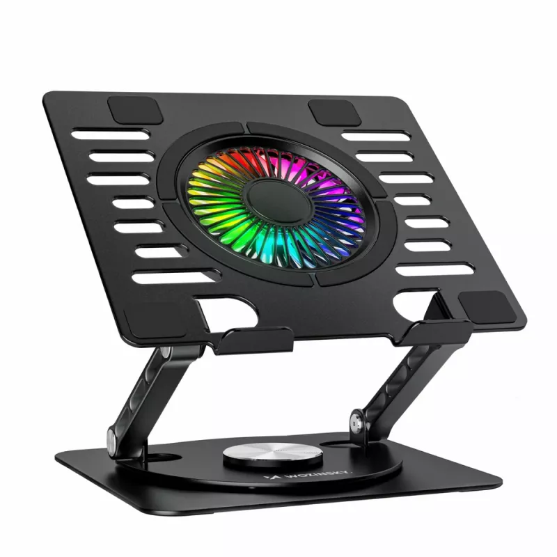 Wozinsky WDCX-X16-AS CoolBase RGB Laptop & Tablet Kühlständer mit 360°-Drehung - Schwarz