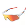 ROCKBROS SP383 Shining Warrior Fahrradbrille - Mattweißer Rahmen, polarisierte rote Gläser