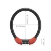 ROCKBROS RKS570-RD Kabelschloss – 4-stelliges Zahlenkombinationsschloss, Stahlkabel 1,2 m, Rot