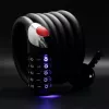 ROCKBROS RKS531 5-stelliges Zahlenschloss-Kabelschloss mit LED, 180 cm, Schwarz