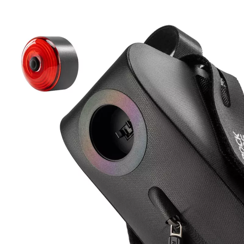 Rockbros AS-078-1 Satteltasche mit Smart-Rücklicht, 0,8 L, Schwarz