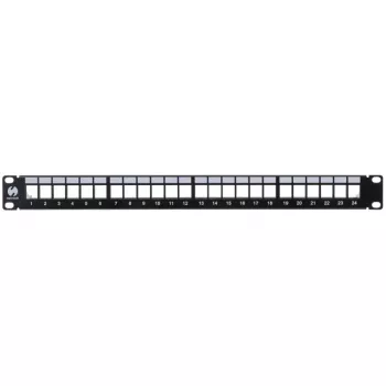 NETRACK 104-20 24-Port Keystone Patch Panel 1U 19-inch Schwarz