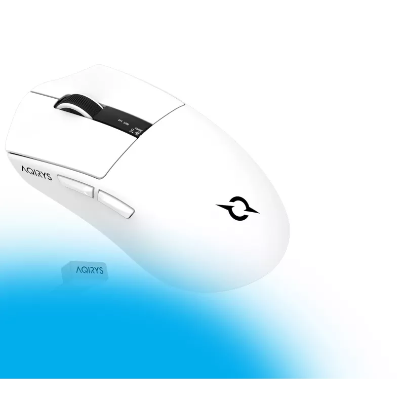 AQIRYS Zephyr kabellose Gaming-Maus, 2,4 GHz + Bluetooth, 26000 DPI, weiß