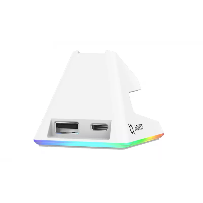 AQIRYS Zephyr kabellose Gaming-Maus, 2,4 GHz + Bluetooth, 26000 DPI, weiß