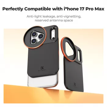 KF Protective Photography Case mit 58-mm-Objektivhalterung für Apple iPhone 17 Pro Max - Schwarz