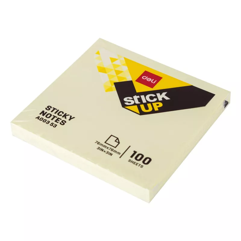 Deli Stick Up Haftnotizen 100 Blatt Gelb 76x76 mm