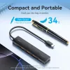VENTION USB-C auf USB 3.2 Gen 2 Hub mit 100W PD, 0,15m, Schwarz