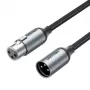 VENTION BKHHI XLR-Mikrofonkabel 3m Schwarz Nylon-Geflecht mit Aluminium-Steckern