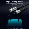 VENTION BKHHI XLR-Mikrofonkabel 3m Schwarz Nylon-Geflecht mit Aluminium-Steckern