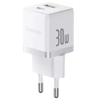 Baseus Palm 30W USB-C USB-A Wandladegerät Weiß EU-Stecker