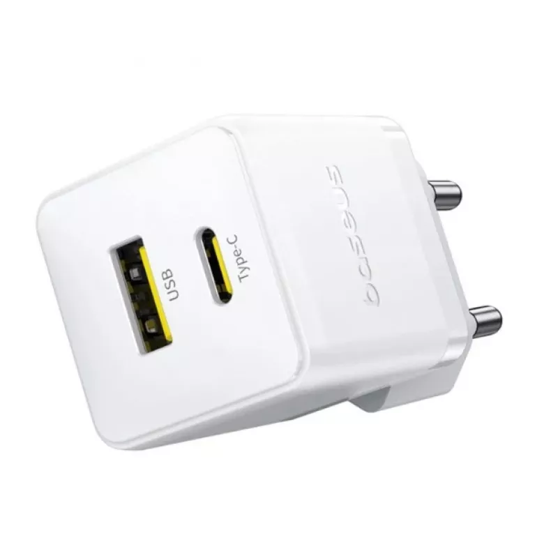 Baseus Palm 30W USB-C USB-A Wandladegerät Weiß EU-Stecker