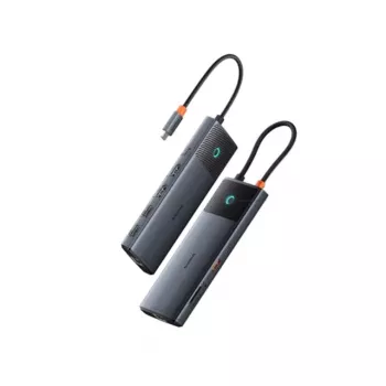Hub USB-C Baseus Metal Gleam II 10-in-1 HDMI USB-A USB-C RJ45 SD/TF - Space Gray
