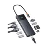 Hub USB-C Baseus Metal Gleam II 10-in-1 HDMI USB-A USB-C RJ45 SD/TF - Space Gray