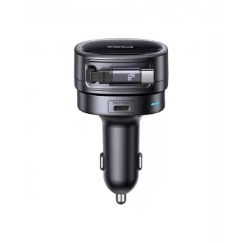 Baseus PrimeTrip VR1 60W Car Charger with Retractable USB-C Cable - Black