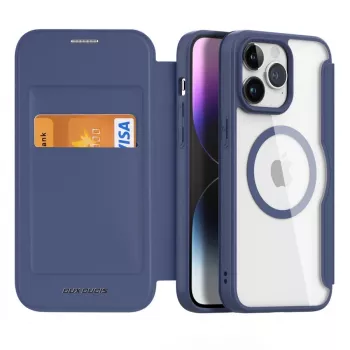 Dux Ducis Skin X Pro Folio Case mit MagSafe für Apple iPhone 15 Pro Max, Schwarz