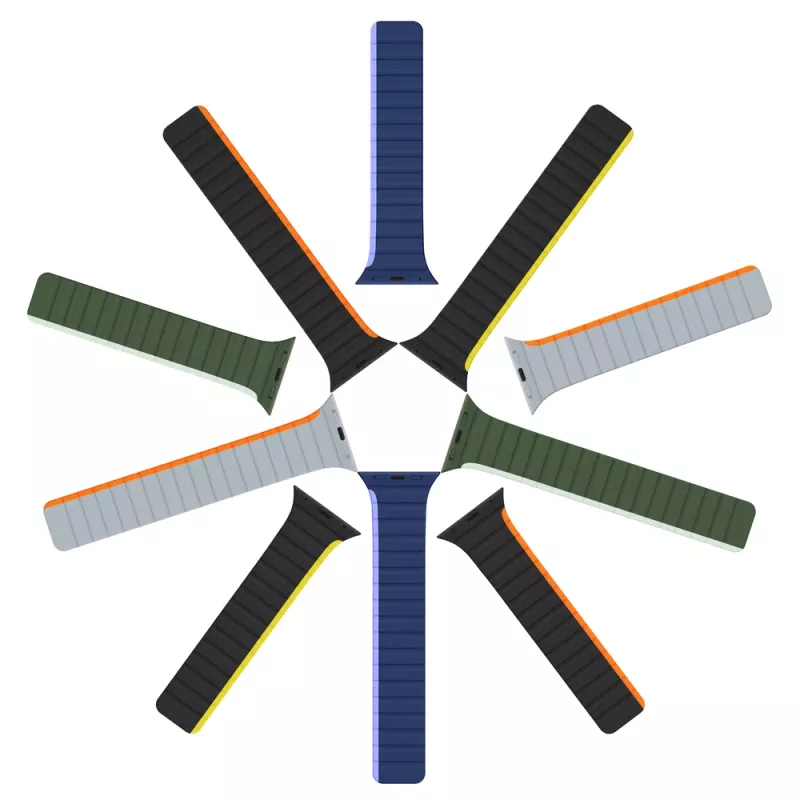 Dux Ducis Magnetic Strap für Apple Watch SE, Series 9, 8, 7, 6, 5, 4, 3, 2, 1 (41, 40, 38 mm) LD Version - Schwarz-Gelb