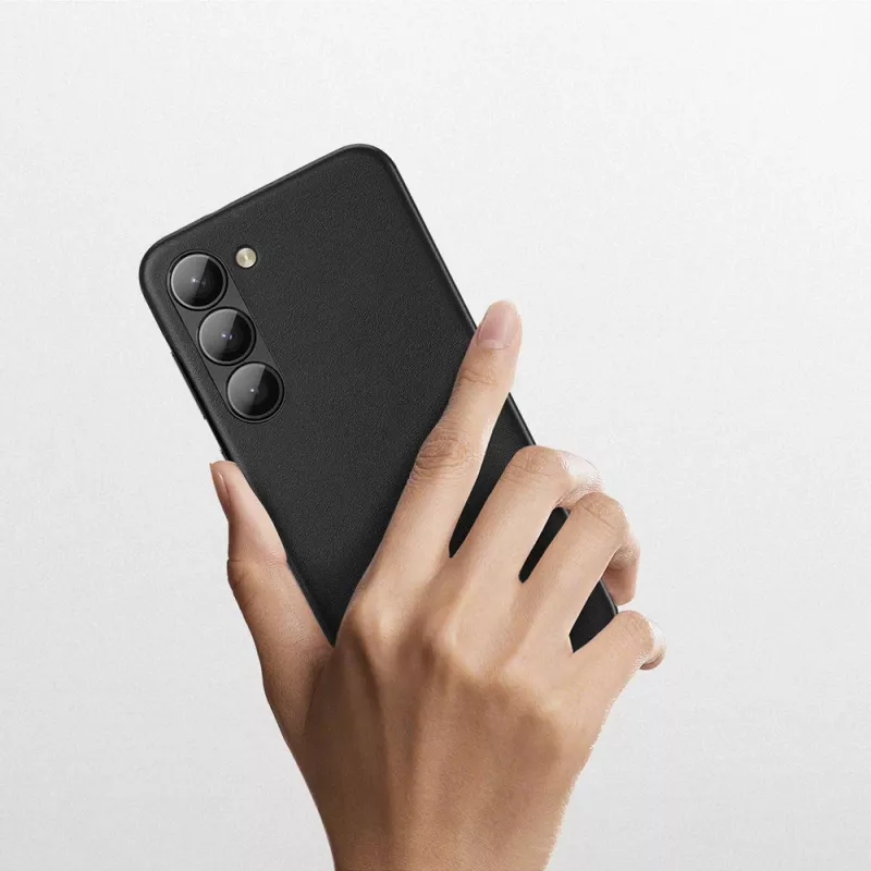 Dux Ducis Grit Case für Samsung Galaxy S23+ - Elegante Rückseite aus Kunstleder - Schwarz