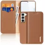 Dux Ducis Hivo Wallet Case für Samsung Galaxy S23+ mit RFID-Blockierung, Kickstand, Braun