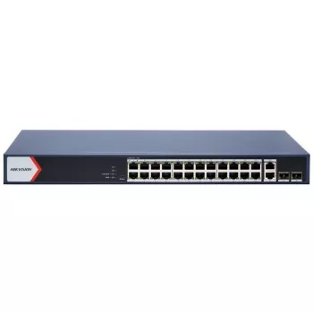 Hikvision DS-3E1528P-EI(O-STD) Gigabit-PoE-Switch, 24x PoE RJ45, 2x RJ45, 2x SFP