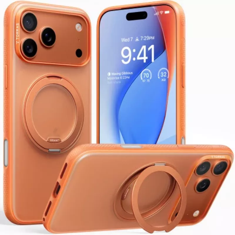 TORRAS Ostand R Fitness Case für iPhone 17 Pro Max mit MagSafe (Energy Orange)