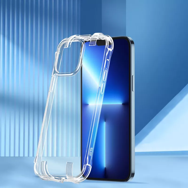 Joyroom Defender Series Armored Case für iPhone 13 Pro mit Standfuß und Karabinerhaken, Transparent (JR-BP955)