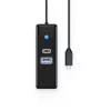 ORICO PWCUR-C3 3-Port USB-C Hub mit USB-A 3.0, USB-C 3.0 und Gigabit Ethernet - Schwarz