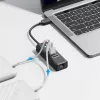 ORICO PW3UR25-U3 4-Port USB 3.0 Hub mit 2,5G Ethernet, 0,5 m, Schwarz
