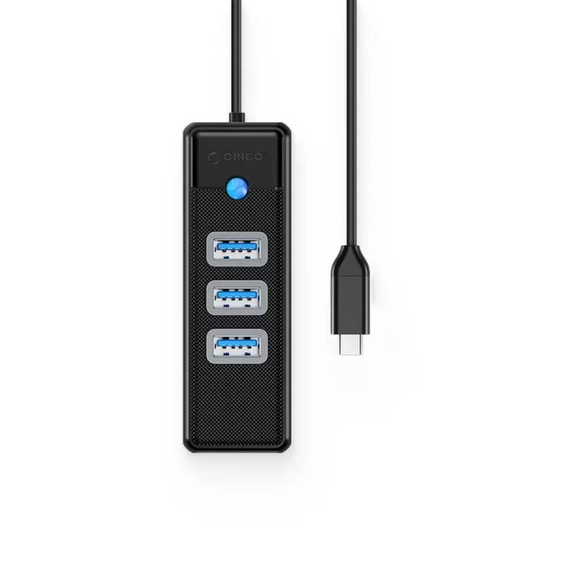 ORICO PW3UR25-C3 USB-C Hub 4-Port 3x USB-A 3.0 1x RJ45 2.5G Ethernet 1.8m Schwarz