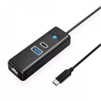 ORICO PW3UR25-C3 USB-C Hub 3-Port USB-A 3.0 USB-C 3.0 2.5G Ethernet 0.15m Schwarz