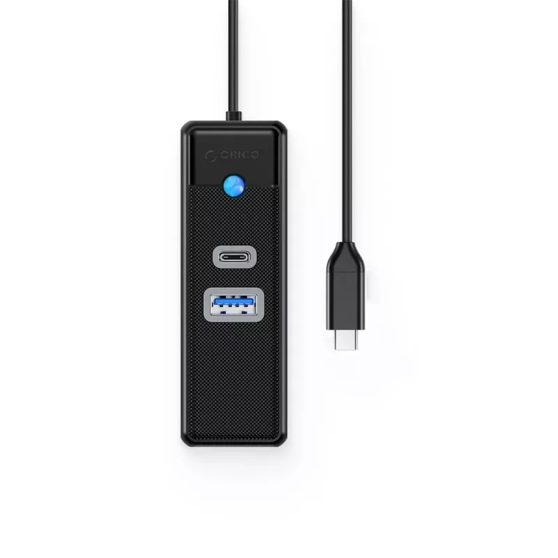 ORICO PW3UR25-C3 USB-C Hub 3-Port mit 2.5G Ethernet, 1x USB-A 3.0, 1x USB-C 3.0, 1,8m Kabel, Schwarz