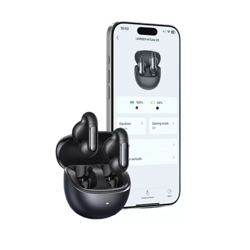 Ugreen HiTune S5 WS210 Open-Ear True Wireless Earbuds, Schwarz