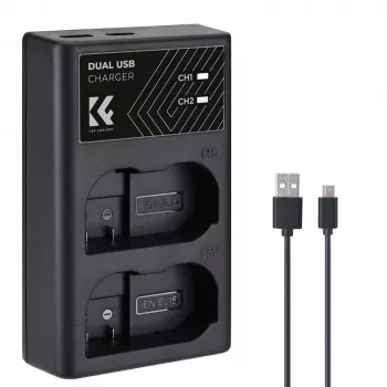 K&F Concept Dual USB-Ladegerät für Nikon EN-EL15 D7000 D7500 D850 D750