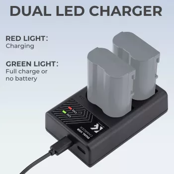 K&F Concept Dual USB-Ladegerät für Nikon EN-EL15 D7000 D7500 D850 D750