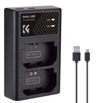 K&F Concept Dual USB Charger für Sony NP-FZ100 Akku - KF28.0010