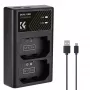 K&F Concept Dual USB Charger für Sony NP-FZ100 Akku - KF28.0010